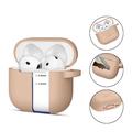 AirPods 4 Tech-Protect silikonetui med krok - Caffe Latte