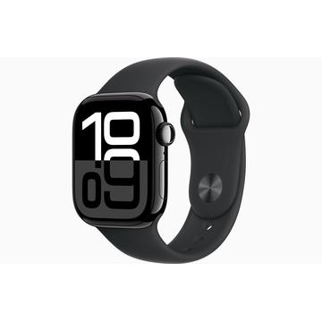 Apple Watch 10 GPS MWWE3QN/A - Aluminium, svart sportsbånd, S/M, 42mm - Kulsvart