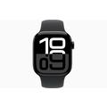 Apple Watch 10 GPS MWWE3QN/A - Aluminium, svart sportsbånd, S/M, 42mm - Kulsvart