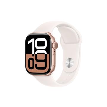 Apple Watch 10 GPS MWWH3QN/A - Aluminium, Light Blush Sportsbånd, S/M, 42mm