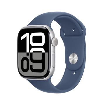 Apple Watch 10 GPS MWWL3QN/A - Aluminium, denim sportsbånd, S/M, 46mm