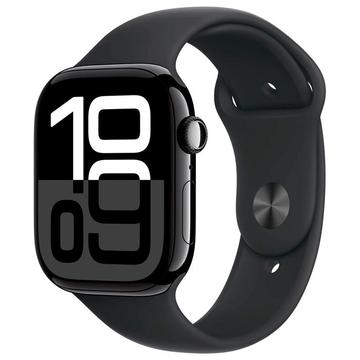 Apple Watch 10 LTE MWX63QN/A - Aluminium, svart sportsbånd, S/M, 42mm - Kulsvart