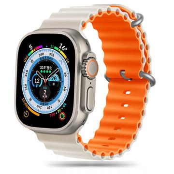 Apple Watch Ultra 2/Ultra/9/8/SE (2022)/7/SE/6/5/4 Tech-Protect Iconband Pro TPU Reim - 49mm/45mm/44mm/42mm - Stjernelys / oransje