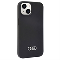 iPhone 14 Audi Metal Logo Silikondeksel - Svart