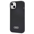 iPhone 14 Audi Metal Logo Silikondeksel - Svart