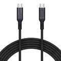 Aukey CB-MCC101 USB-C-kabel med LCD-skjerm - 100W, 1m - Svart