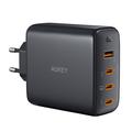 Aukey PA-B7S Omnia II Mix S 100 W vegglader - GaN-lader med 1x USB-A og 3x USB-C-porter - svart