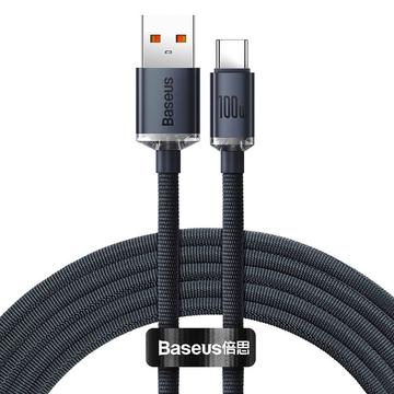 Baseus Crystal Shine USB-A / USB-C-kabel - 1.2m, 100W - Svart