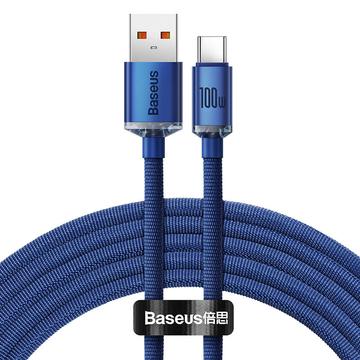 Baseus Crystal Shine USB-A / USB-C-kabel - 1.2m, 100W - Blå