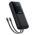 Baseus Lipow 22.5W Power Bank 20000mAh med innebygde Lightning- og USB-C-kabler og LED-skjerm - Svart