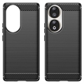 Honor 90 Børstet TPU Deksel - Karbonfiber - Svart