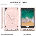 Sommerfuglformet PC-stativ + nettbrettdeksel i silikon med skulderrem for iPad 9,7-tommers (2018)/(2017)/iPad Air 2 - rosa