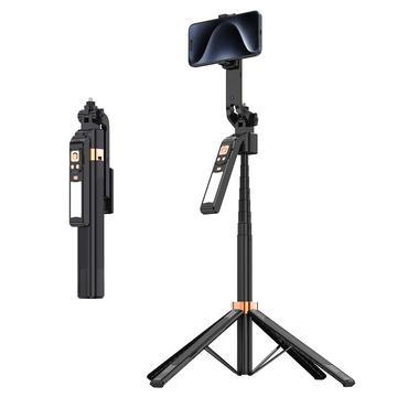 CL10 Smart bevegelsessporende stativ / selfiestick med LED-lys - svart