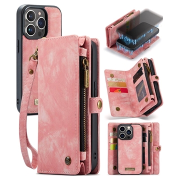 iPhone 15 Pro Caseme 2-i-1 Multifunksjonell Lommebok-deksel - Rosa