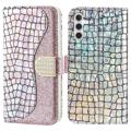 Croco Bling Series Samsung Galaxy A13 5G Lommebok-deksel - Roségull