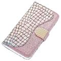 Croco Bling Series Samsung Galaxy A14 Lommebok-deksel - Roségull