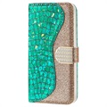 Croco Bling Series Samsung Galaxy S21 FE 5G Lommebok-deksel