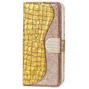 Croco Bling iPhone XS Max Lommebok-deksel (Åpen Emballasje - Utmerket) - Gull