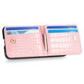 Crocodile Series Samsung Galaxy Z Flip4 Lommebok-deksel - Rosa