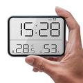 Digital vekkerklokke / LCD elektrisk klokke - kalender, temperatur- og luftfuktighetsvisning - svart