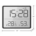 Digital vekkerklokke / LCD elektrisk klokke - kalender, temperatur- og luftfuktighetsvisning - svart