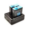 Dobbel batterilader for GoPro Hero 9/10/11/12 - Svart