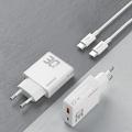 Dudao A30EUT 30W GaN-vegglader med USB-C-kabel - hvit