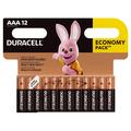 Duracell Basic LR03/AAA Alkaliske batterier - 12 stk.