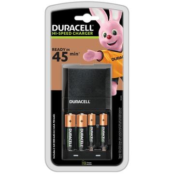 Duracell CEF27 Hi-Speed batterilader m. 2x AAA, 2x AA-batterier