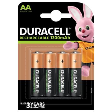 Duracell Recharge R6/AA oppladbare batterier 1300mAh - 4 stk.