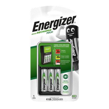 Energizer Maxi batterilader inkl. 4 x R6/AA-batterier