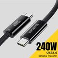 Essager Thunderbolt 4.0 USB-C-kabel 1m - 240W hurtiglading, 8K 60Hz video - svart