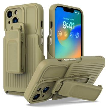 Explorer Series iPhone 14 Plus Hybrid-deksel med Belteklemme - Army Grøn