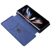 Samsung Galaxy Z Fold5 Flip-deksel - Karbonfiber - Blå