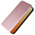 iPhone 15 Pro Max Flip-deksel - Karbonfiber - Roségull