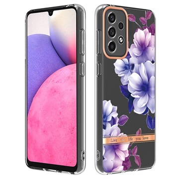 Flower Series Samsung Galaxy A33 5G TPU-deksel - Lilla Begonia