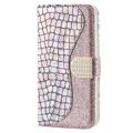 Croco Bling Series Samsung Galaxy S23 5G Lommebok-deksel - Roségull