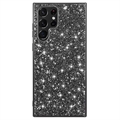 Glitter Series Samsung Galaxy S23 Ultra 5G Hybrid-deksel - Svart