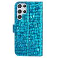 Croco Bling Series Samsung Galaxy S23 Ultra 5G Lommebok-deksel