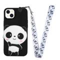 Cartoon Design iPhone 14 Plus TPU-deksel med Glidelåslomme - Panda