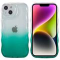 Wavy Edge Gradient iPhone 14 Plus TPU-deksel - Army Grøn