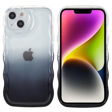 Wavy Edge Gradient iPhone 14 Plus TPU-deksel - Svart