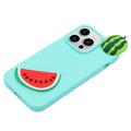 3D Cartoon iPhone 14 Pro TPU-deksel - Vannmelon