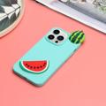 3D Cartoon iPhone 14 Pro TPU-deksel - Vannmelon