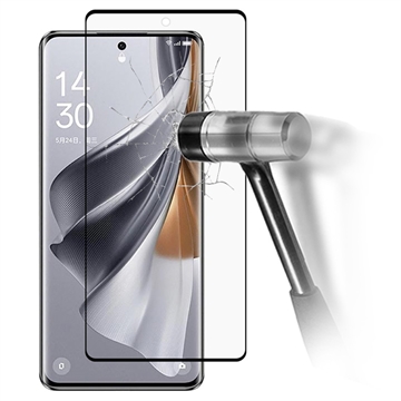 Oppo Reno10 Full Cover Beskyttelsesglass - Svart Kant