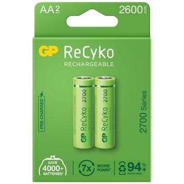 GP ReCyko 2700 oppladbare AA-batterier 2600mAh