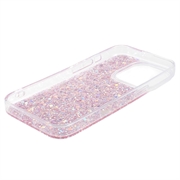 iPhone 15 Pro Max Glitter Flakes TPU-deksel - Rosa