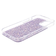 iPhone 15 Glitter Flakes TPU-deksel - Lilla