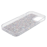 iPhone 15 Glitter Flakes TPU-deksel - Sølv