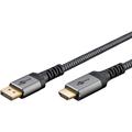 Goobay Plus Flettet DisplayPort til HDMI-kabel 4K/60Hz - 2m - Grå